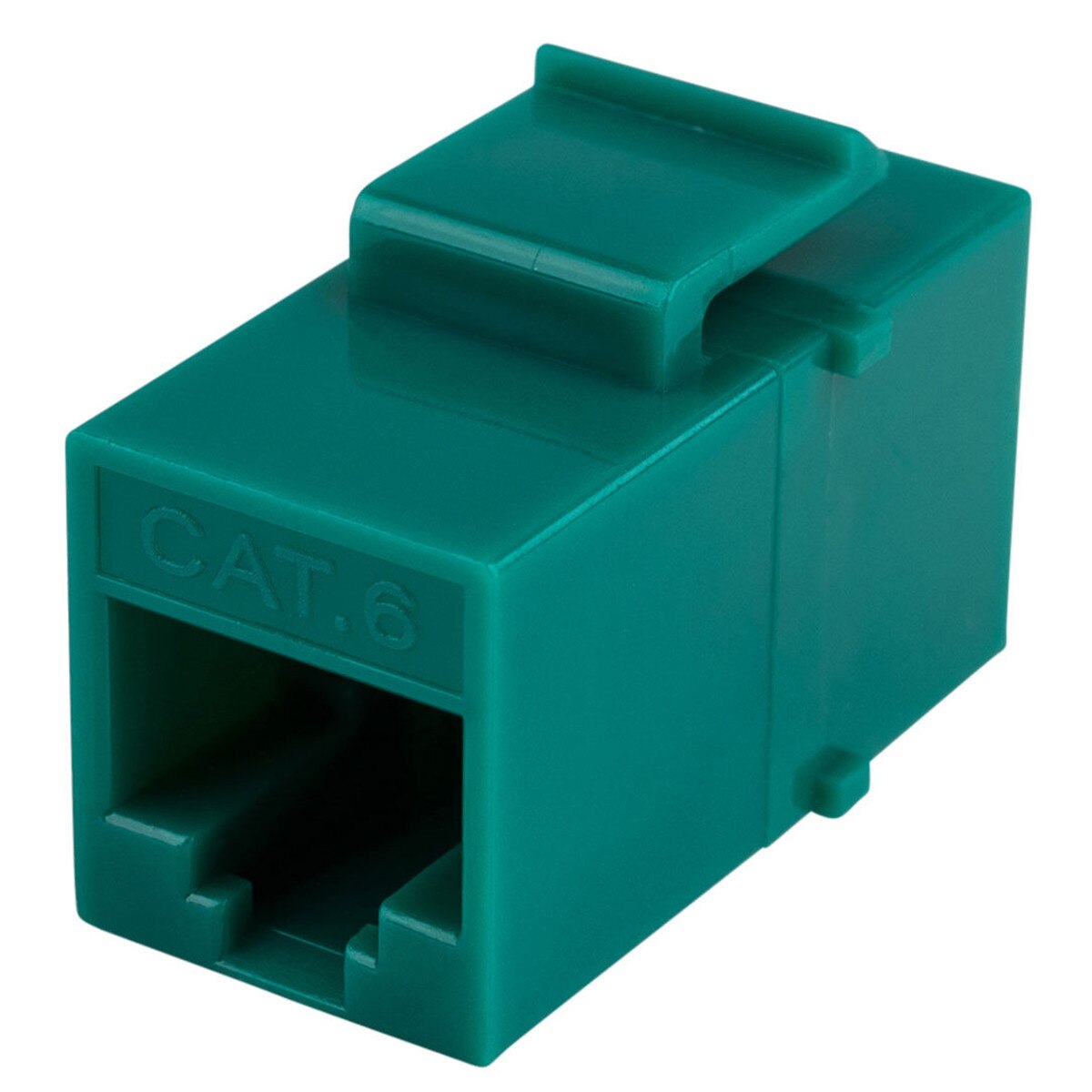 Cat 6 RJ45 Inline Coupler with Keystone Latch Green